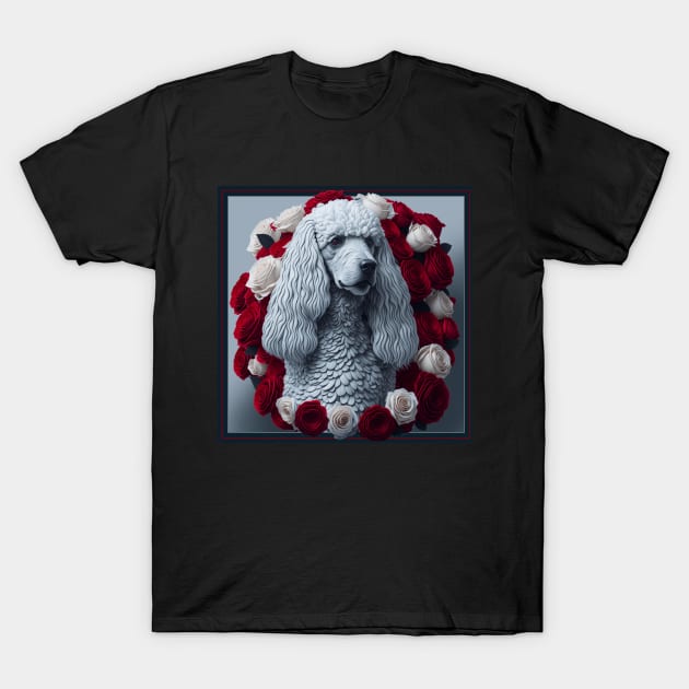 Standard poodle red roses 2 T-Shirt by xlhombat